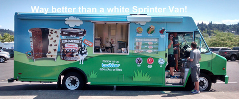 Who needs white Sprinter Vans when there's free ice cream!