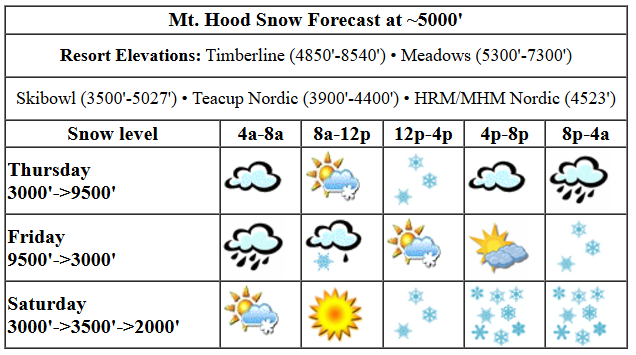 Today's snow forecast visualization