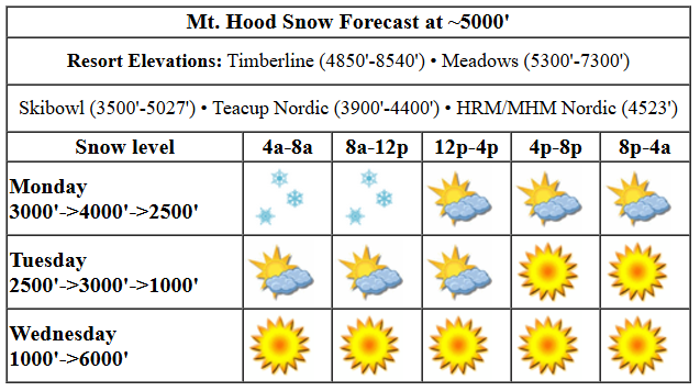 Today's snow forecast visualization