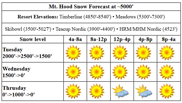 Today's snow forecast visualization