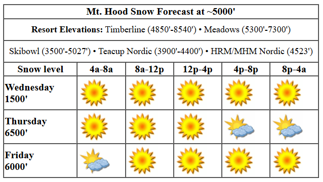 Today's snow forecast visualization