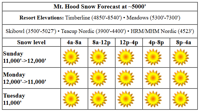 Today's snow forecast visualization