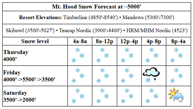 Today's snow forecast visualization