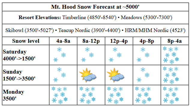 Today's snow forecast visualization