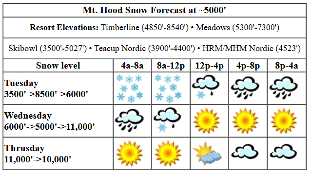 Today's snow forecast visualization