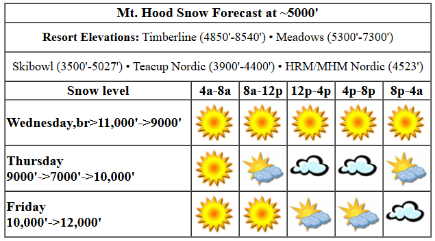 Today's snow forecast visualization