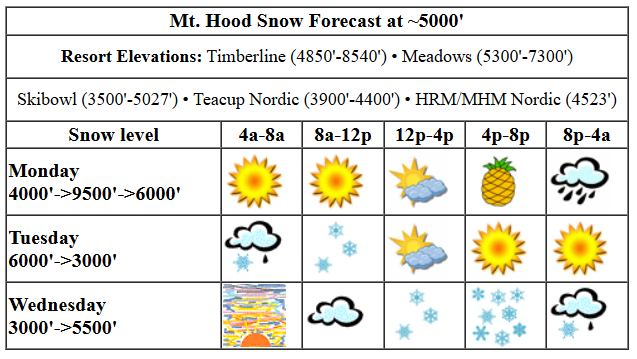 Today's snow forecast visualization