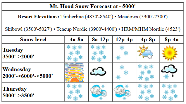 Today's snow forecast visualization