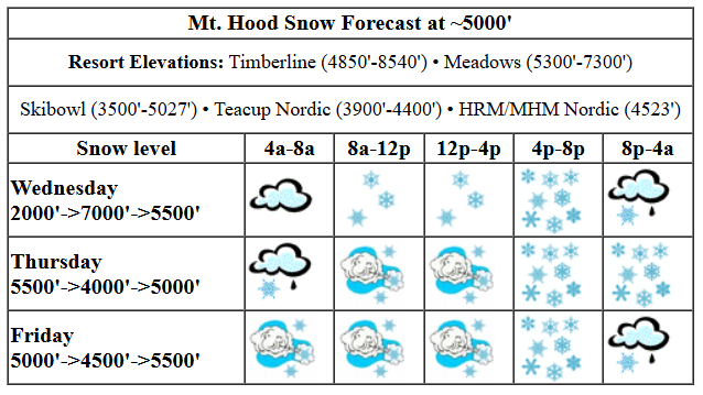 Today's snow forecast visualization