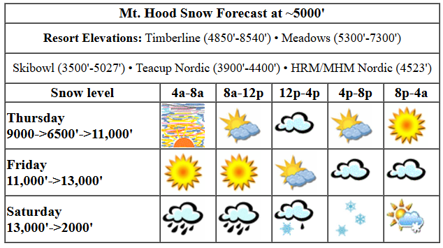 Today's snow forecast visualization