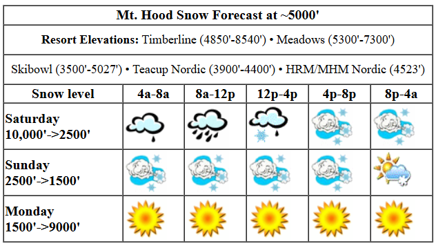 Today's snow forecast visualization