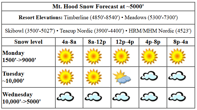 Today's snow forecast visualization