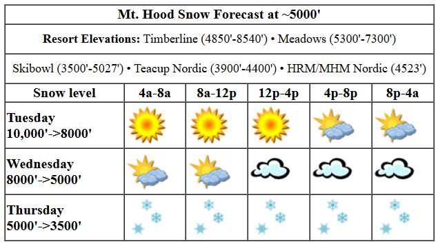 Today's snow forecast visualization