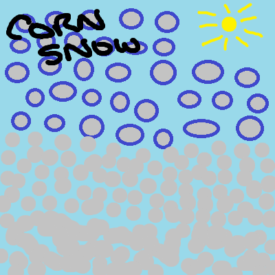 a drawing of corn snow