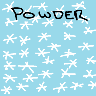 a drawing depicting powder snow