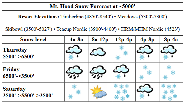 Today's snow forecast visualization