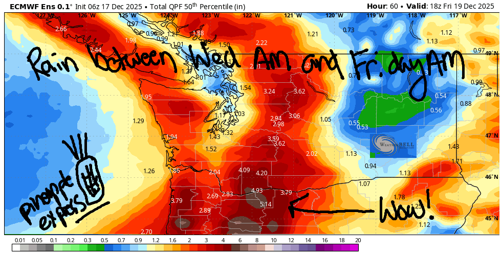 gorge weather forecast rain for next 36 hours